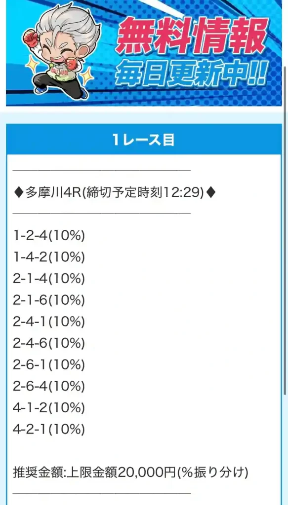54A8A299-CDB1-46CA-9B58-E61100A45579 - 競艇お姉さんありさちゃん! 競艇予想サイト「エンカウント」の9/10提供プラン「無料情報」の買い目詳細キャプション